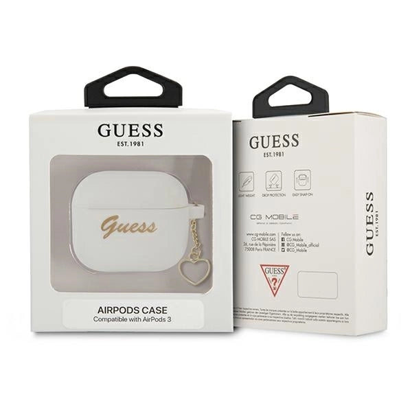 Guess GUA3LSCHSH AirPods 3 cover white/white Silicone Charm Heart Collection_2