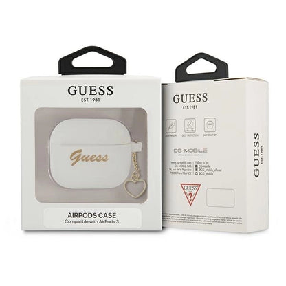 Guess GUA3LSCHSH AirPods 3 cover white/white Silicone Charm Heart Collection_2