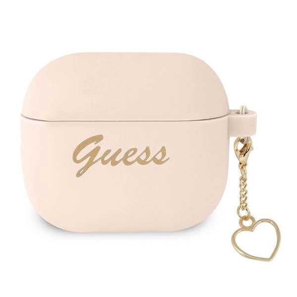 Guess GUA3LSCHSP AirPods 3 cover pink/pink Silicone Charm Heart Collection_0