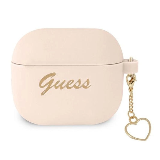Guess GUA3LSCHSP AirPods 3 cover pink/pink Silicone Charm Heart Collection_0