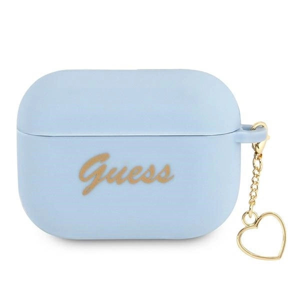 Guess GUAPLSCHSB AirPods Pro cover blue/blue Silicone Charm Heart Collection_0