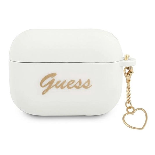 Guess GUAPLSCHSH AirPods Pro cover white/white Silicone Charm Heart Collection_0