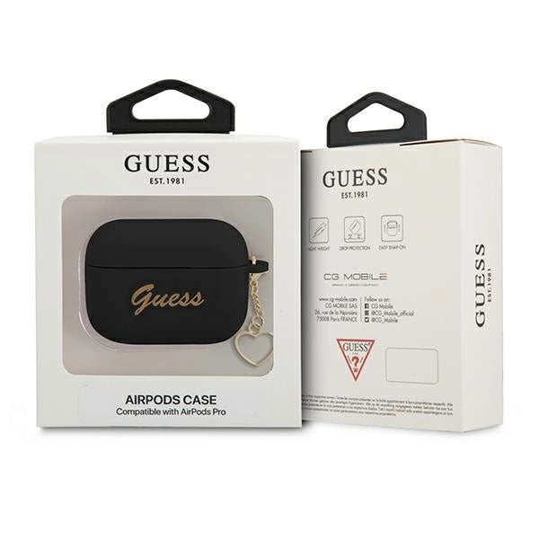 Guess GUAPLSCHSK AirPods Pro cover black/black Silicone Charm Heart Collection_2