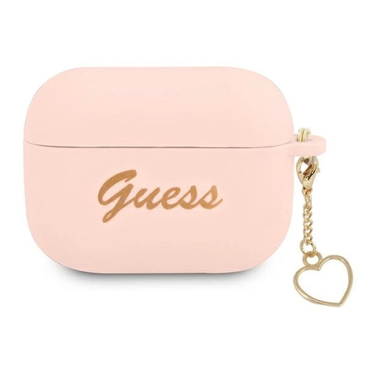 Guess GUAPLSCHSP AirPods Pro cover pink/pink Silicone Charm Heart Collection_0