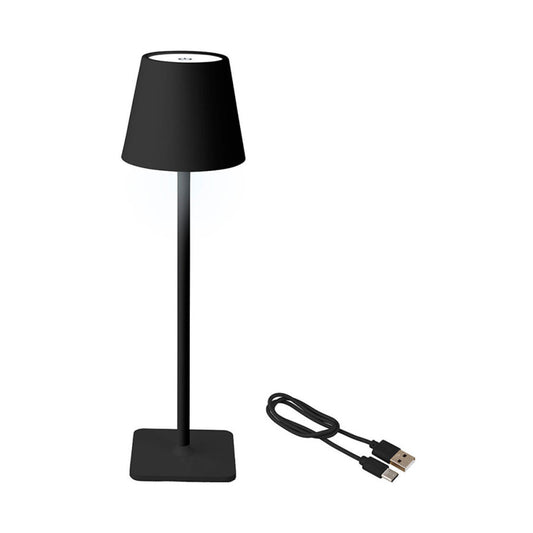 Candeeiro de mesa led recarregÃ¡vel para uso exterior e interior, Ã¸ 11 cm x 37 cm, preto_0