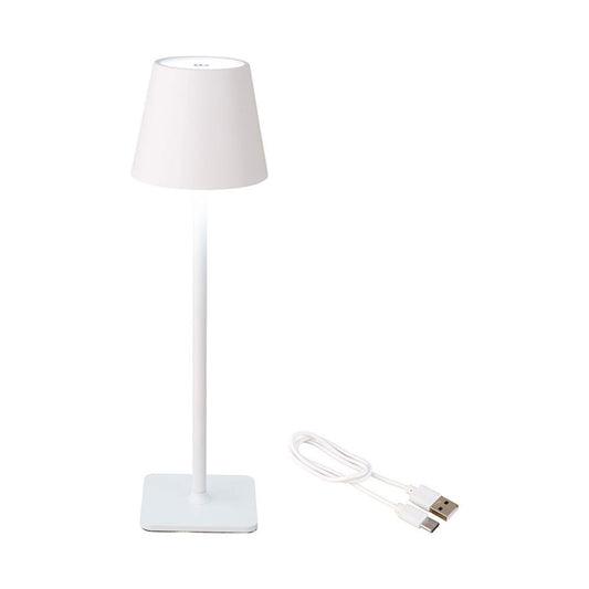 Candeeiro de mesa led recarregÃ¡vel para uso exterior e interior, Ã¸ 11 cm x 37 cm, branco_0