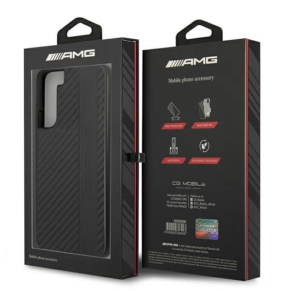 AMG AMHCS22MBLSCA S22+ S906 czarny/black hardcase Carbon Stripe&Embossed_7