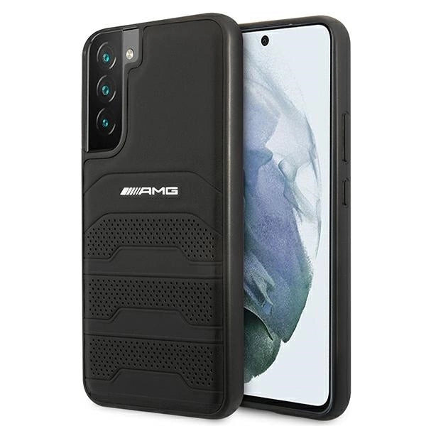 AMG AMHCS22MGSEBK S22+ S906 czarny/black hardcase Leather Debossed Lines_0
