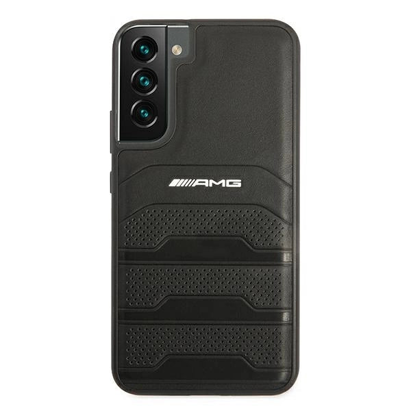 AMG AMHCS22MGSEBK S22+ S906 czarny/black hardcase Leather Debossed Lines_2
