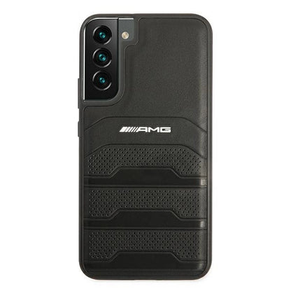 AMG AMHCS22MGSEBK S22+ S906 czarny/black hardcase Leather Debossed Lines_2