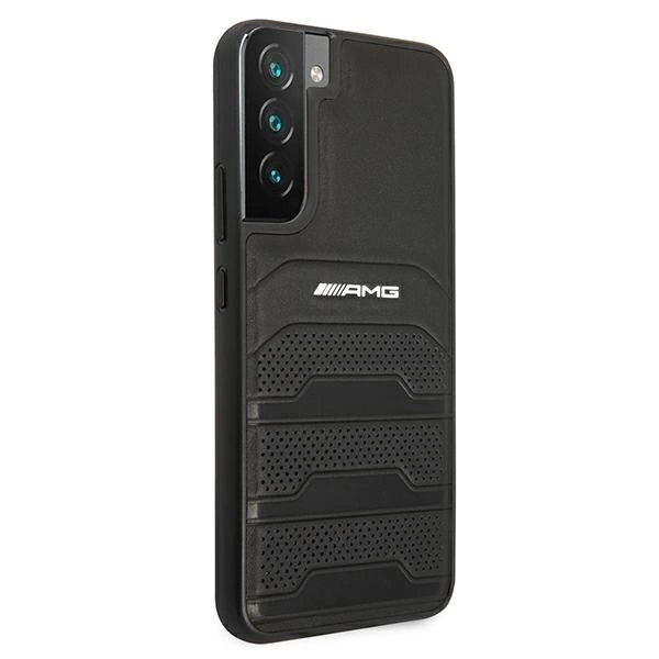 AMG AMHCS22MGSEBK S22+ S906 czarny/black hardcase Leather Debossed Lines_3