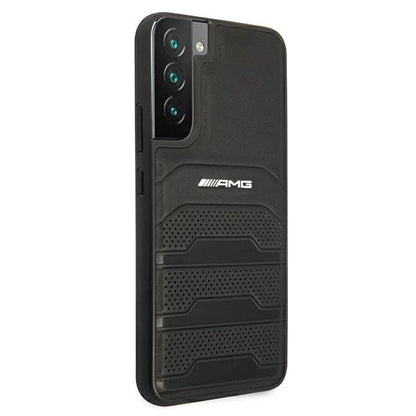 AMG AMHCS22MGSEBK S22+ S906 czarny/black hardcase Leather Debossed Lines_3