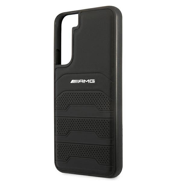 AMG AMHCS22MGSEBK S22+ S906 czarny/black hardcase Leather Debossed Lines_5