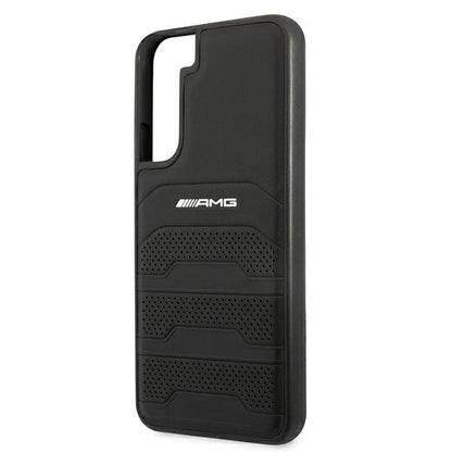 AMG AMHCS22MGSEBK S22+ S906 czarny/black hardcase Leather Debossed Lines_5