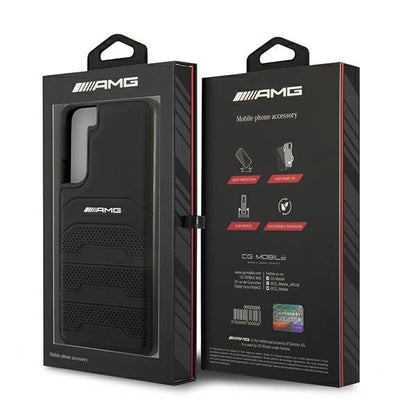 AMG AMHCS22MGSEBK S22+ S906 czarny/black hardcase Leather Debossed Lines_7
