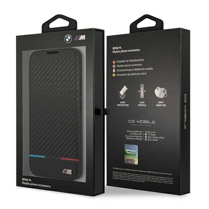 Etui BMW BMBKS22MPUCARTCBK S22+ S906 czarny/black bookcase M Collection Triangles_6