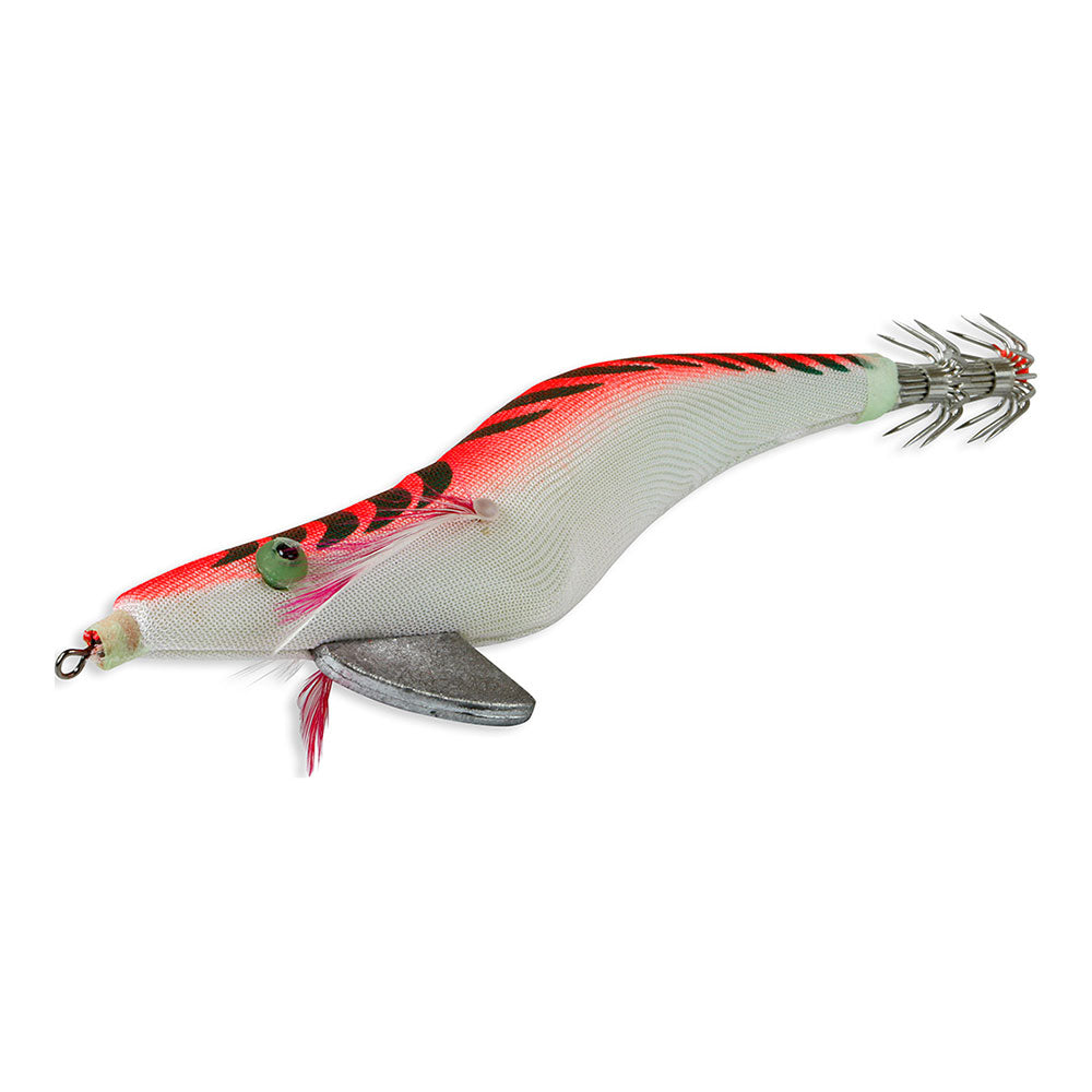 Isca artificial especial para pesca de lulas e chocos 135 mm cor vermelha barriga branca_0