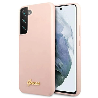 Guess GUHCS22MLSLMGPP S22+ S906 pink/pink hardcase Silicone Script Metal Logo_0
