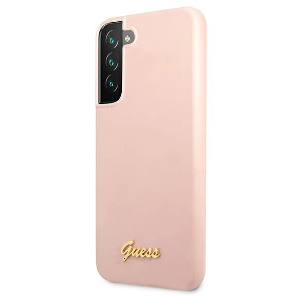 Guess GUHCS22MLSLMGPP S22+ S906 pink/pink hardcase Silicone Script Metal Logo_1