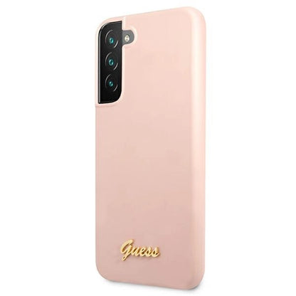 Guess GUHCS22MLSLMGPP S22+ S906 pink/pink hardcase Silicone Script Metal Logo_1