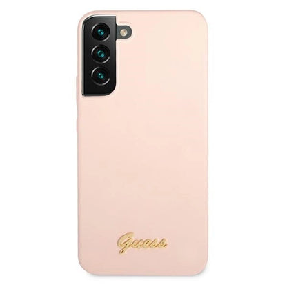 Guess GUHCS22MLSLMGPP S22+ S906 pink/pink hardcase Silicone Script Metal Logo_2