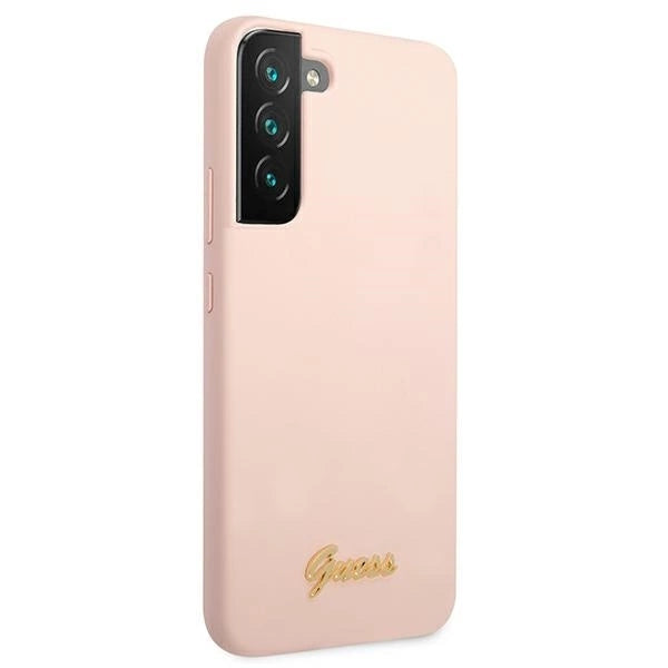 Guess GUHCS22MLSLMGPP S22+ S906 pink/pink hardcase Silicone Script Metal Logo_3