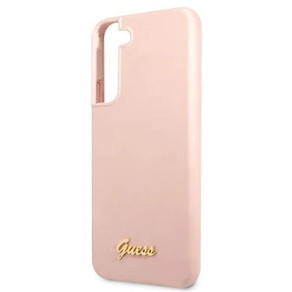 Guess GUHCS22MLSLMGPP S22+ S906 pink/pink hardcase Silicone Script Metal Logo_5