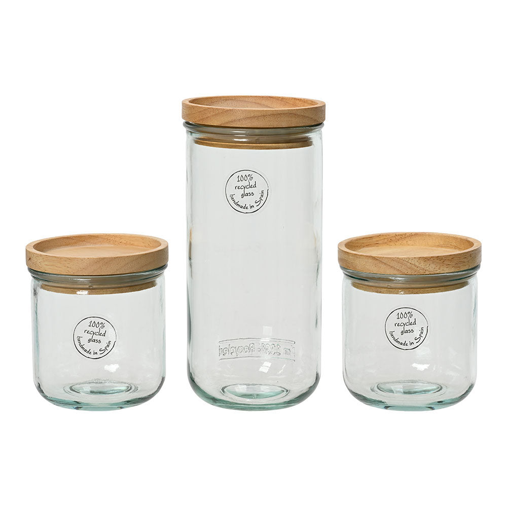 Kit de 3 frascos de armanezamento 100% de vidro reciclado 869702_0