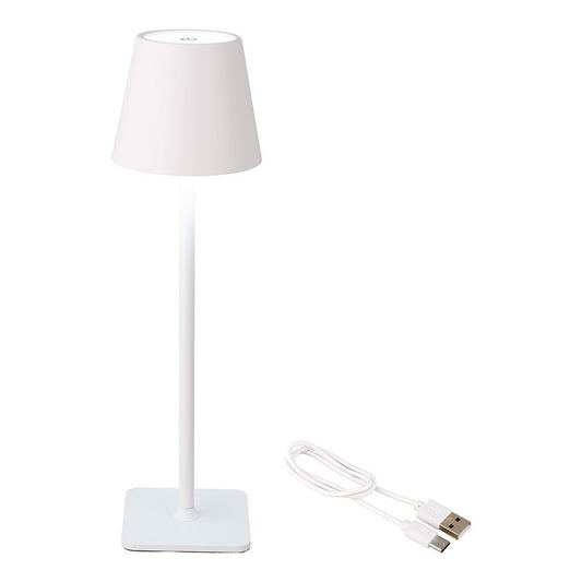 LÃ¢mpada de mesa led recarregÃ¡vel em branco para uso exterior e interior 27cm_0