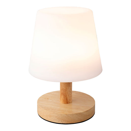 Candeeiro led cor branco para interior-exterior 22cm acabamento madeira 894386_0