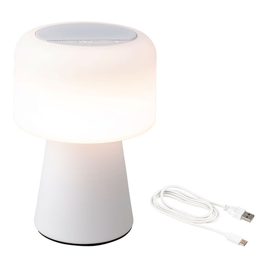 Candeeiro led com altifalante para interior e exterior cor branco 22,5cm bluetooth recarregÃ¡vel 894417_0
