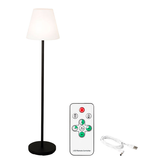 Candeeiro de pÃ© cor branco e preto para interior-exterior recarregÃ¡vel com comando 150cm 894459_0
