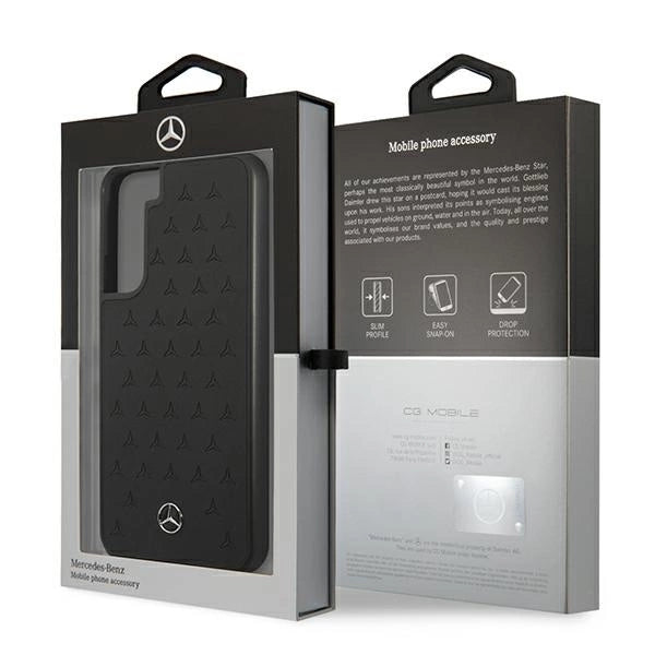 Mercedes MEHCS22MPSQBK S22+ S906 czarny/black hardcase Leather Stars Pattern_7