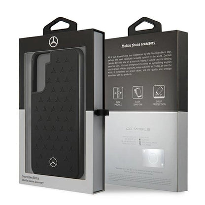 Mercedes MEHCS22MPSQBK S22+ S906 czarny/black hardcase Leather Stars Pattern_7