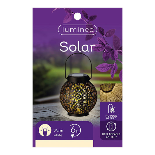 Candeeiro solar de metal para exterior 16cm 897539_0