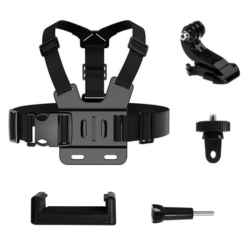 GoPro Chest Strap set of accessories 5in1 for GoPro, DJI, Insta360, SJCam, Eken sports cameras (GoPro 5 in 1 chest strap)_0