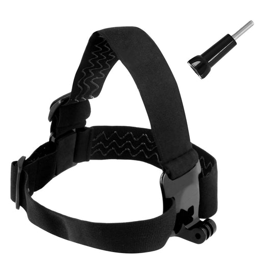 Headband for GoPro, DJI Osmo Action, EKEN, SJCam, Insta360 action cameras + long mounting screw black_0