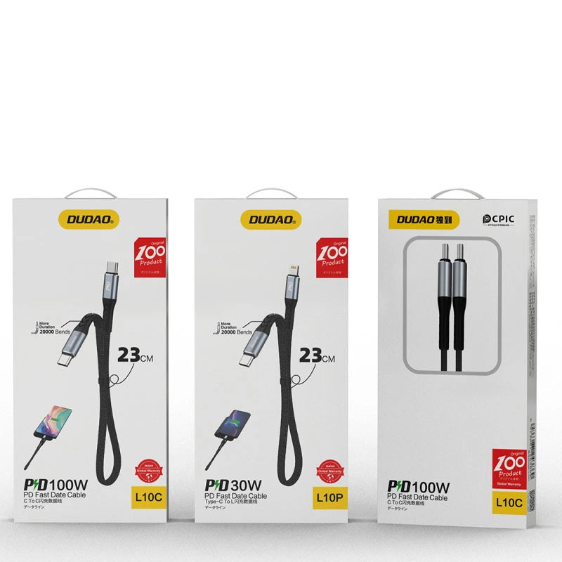 Dudao L10C USB-C - USB-C PD cable 100W 5A 0.23m - black_4
