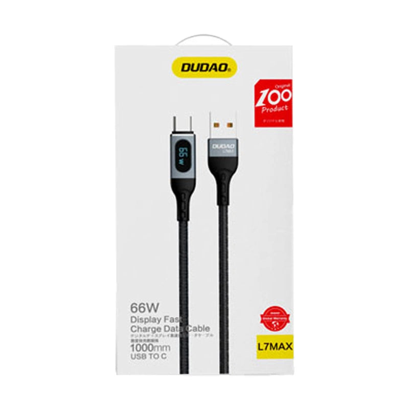 Dudao L7Max USB Cable - USB Type C Fast Charging PD 66W 1m with Display - Black_4