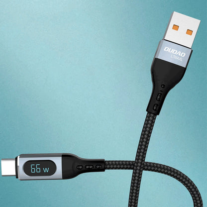 Dudao L7Max USB Cable - USB Type C Fast Charging PD 66W 1m with Display - Black_3