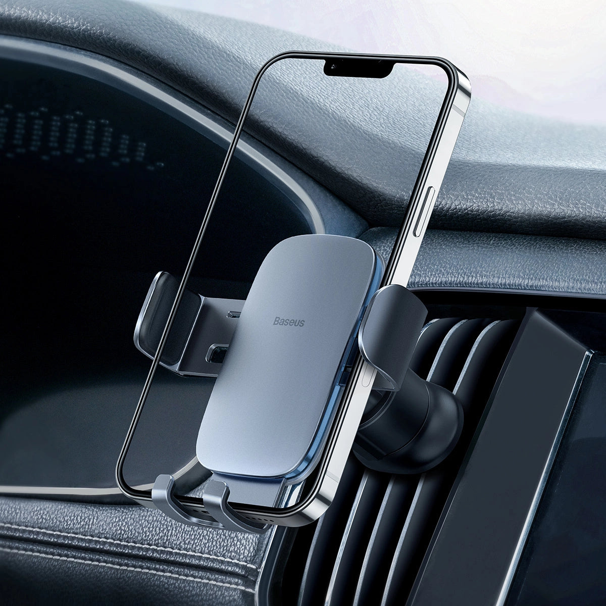 Baseus Metal Age II Gravitational Car Holder on ventilation grid (gray)_16