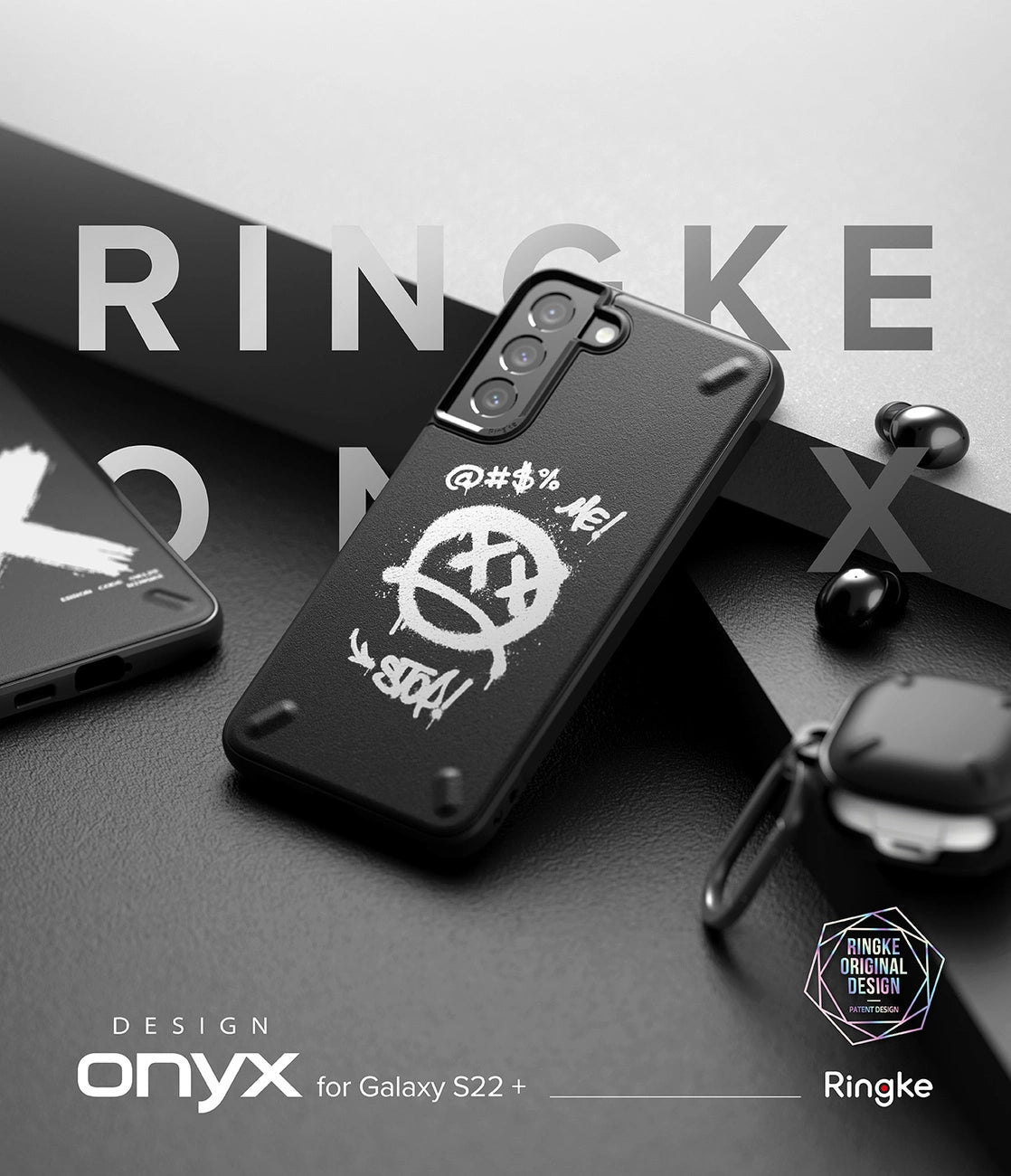 Ringke Onyx Design Durable Cover Case for Samsung Galaxy S22 + (S22 Plus) black (X) ()_4