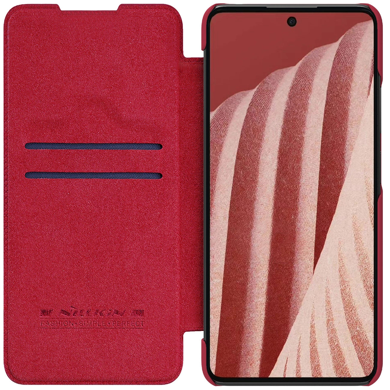 Nillkin Qin leather holster case for Samsung Galaxy A73 red_3