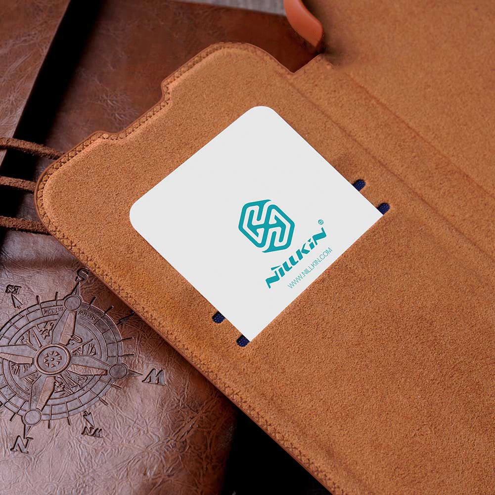 Nillkin Qin leather holster case for Samsung Galaxy A73 brown_11