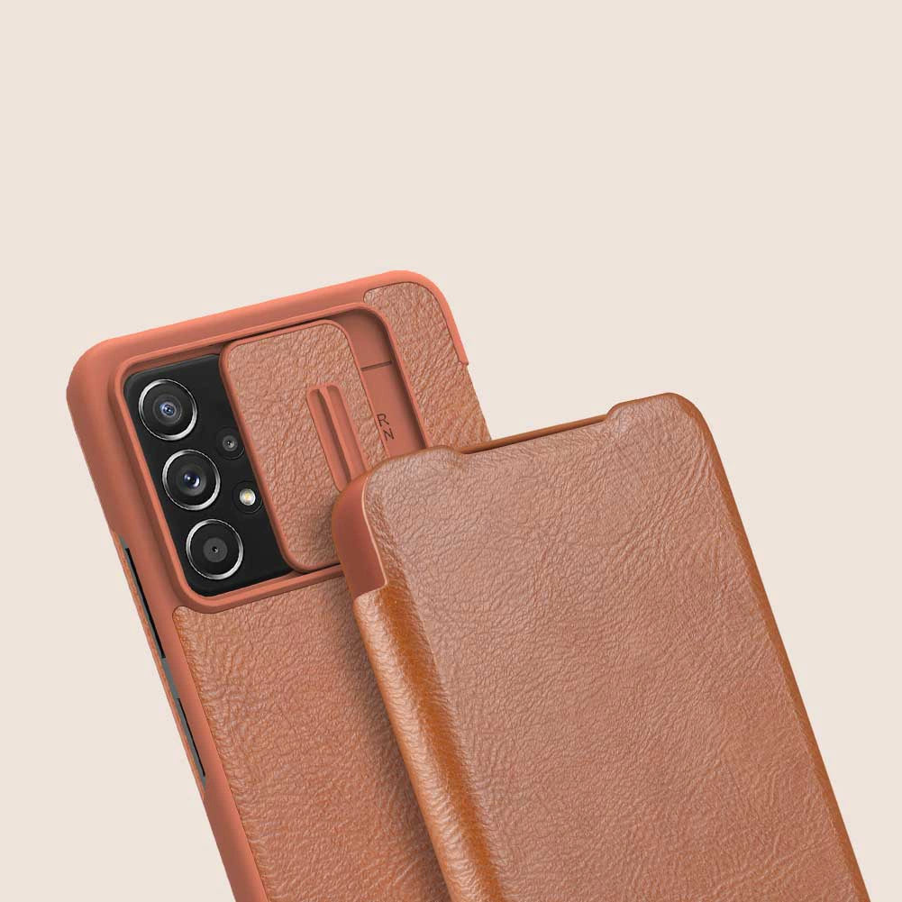 Nillkin Qin leather holster case for Samsung Galaxy A73 brown_13