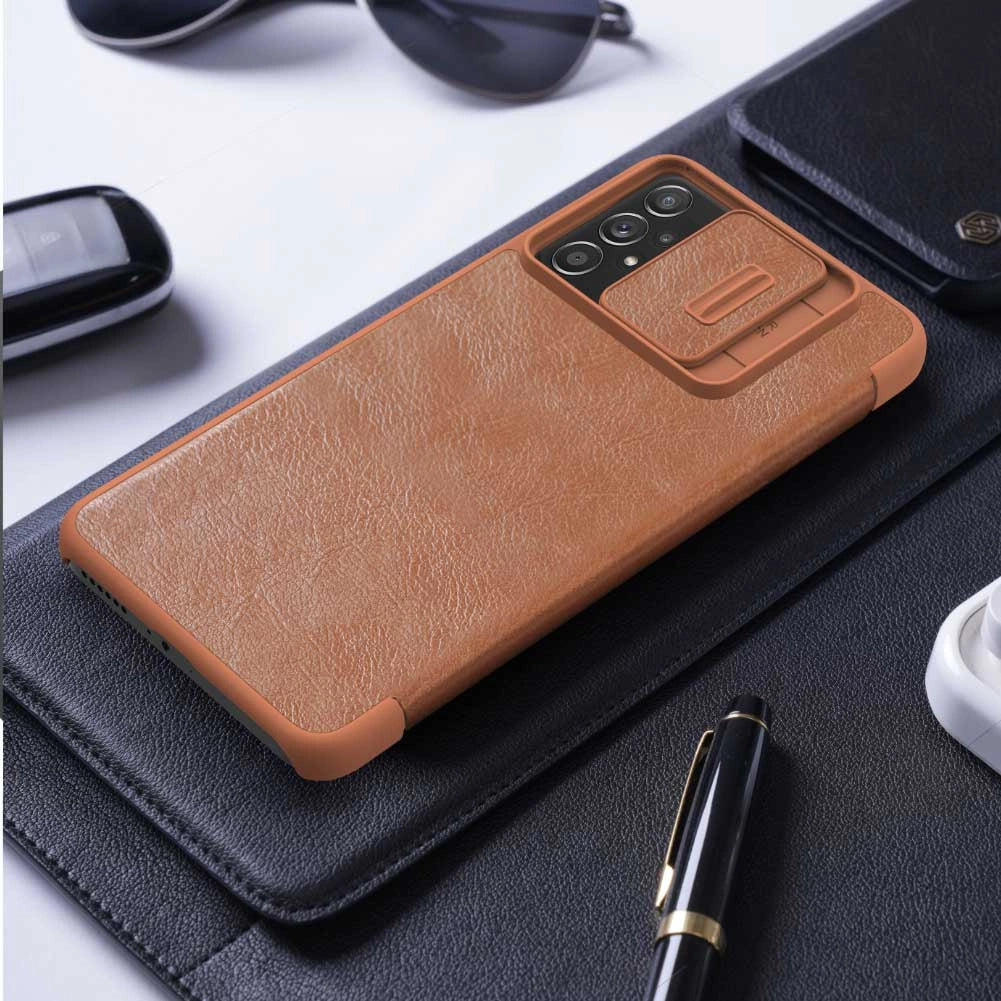 Nillkin Qin leather holster case for Samsung Galaxy A73 brown_18
