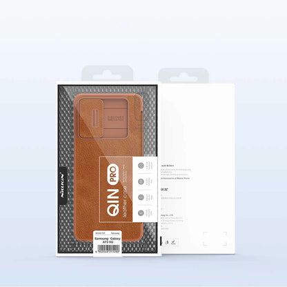 Nillkin Qin leather holster case for Samsung Galaxy A73 brown_4