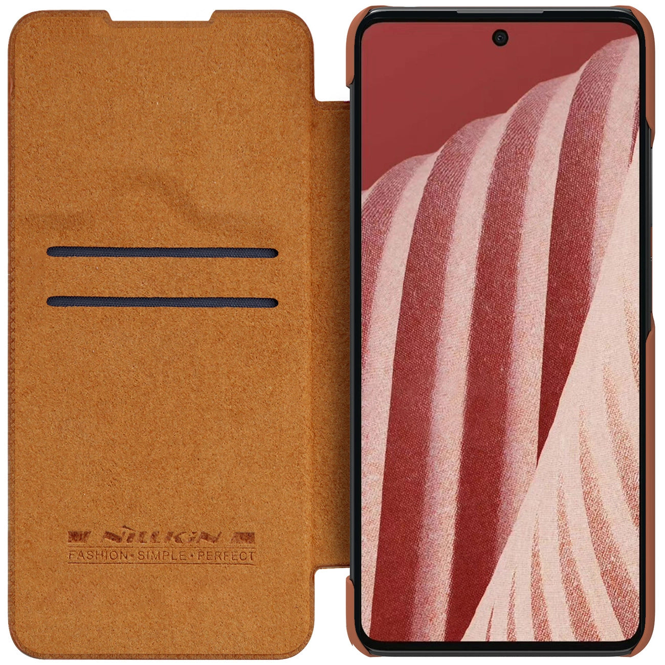 Nillkin Qin leather holster case for Samsung Galaxy A73 brown_3