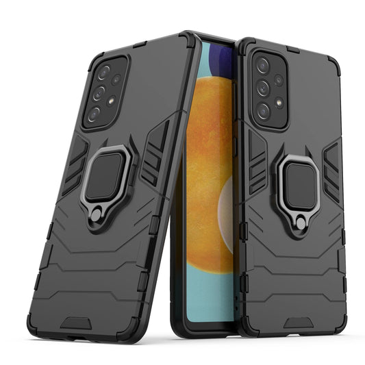 Ring Armor tough hybrid case cover + magnetic holder for Samsung Galaxy A73 black_0