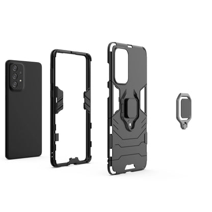 Ring Armor tough hybrid case cover + magnetic holder for Samsung Galaxy A73 black_1